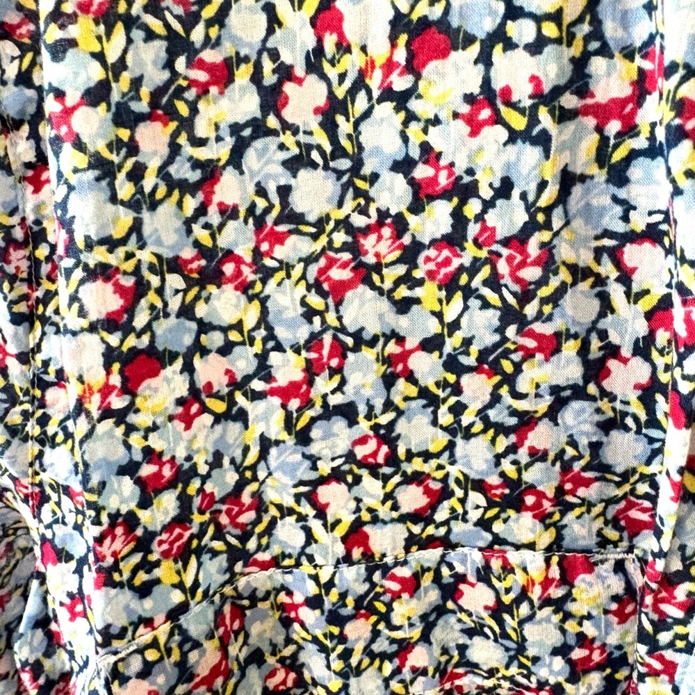 GAP Floral Boyfriend Fit Shirt - Blue, Red, Yellow - Picture 2 of 5